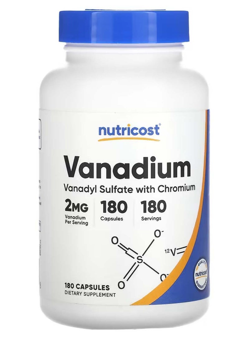Nutricost Vanadium , 2 mg , 180 Capsules - Image 1
